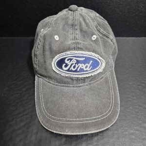 Ford Hat Cap Strap Back Faded Grey Blue Logo Patch Mens Baseball Cap